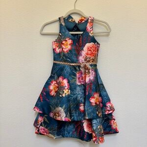 Floral Blue Kids Dress